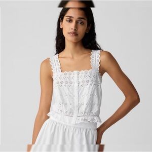 GAPxDoen White Eyelet Lace Top